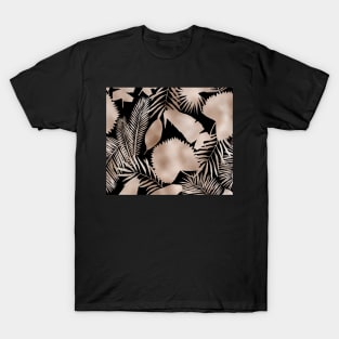 Rose tropical leaves in the night T-Shirt